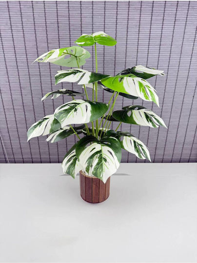 Stewehome Dekorative Künstliche Monstera Pflanze Mit Grünen Und Weißen Blättern Braun 12x13 Cm Stewehome Dekorative Künstliche Monstera Pflanze Mit Grünen Und Weißen Blättern Braun 12x13 Cm