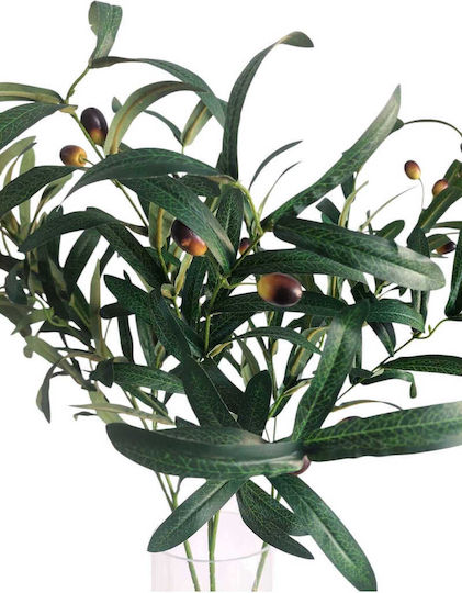 Stewehome Decorative Set Of 3 Pieces Of Modern Artificial Olive Branches Green Living Room