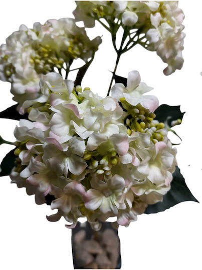 Stewehome Decorative Artificial Potted Hydrangea Plant Set 5 Pieces Cream