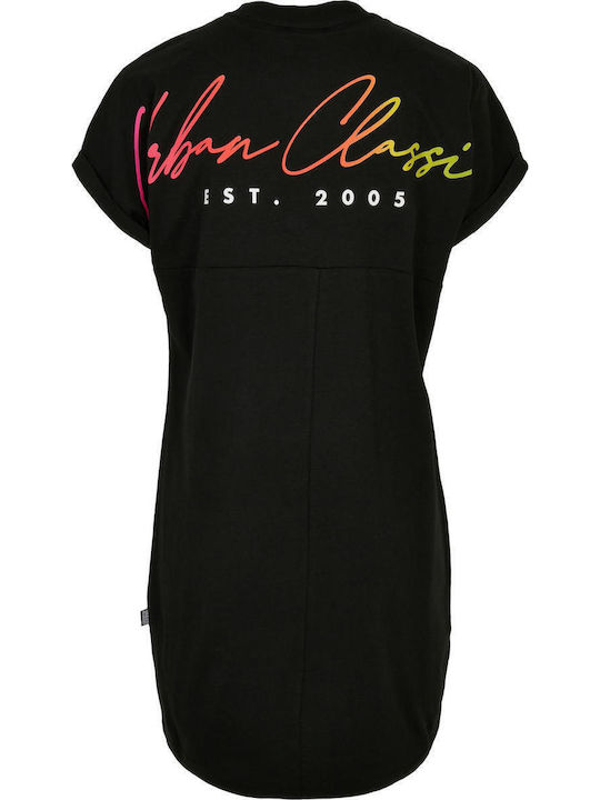 Summer Mini Athletic T-Shirt Short Sleeve Black Dress