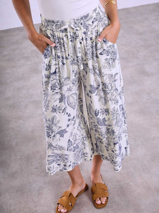 Celestino Zip-Culottes Imprimé Loose Fit Blaue
