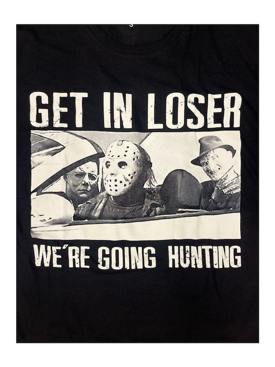Men's T-shirt Horror Movie Graphic Print Black 63832