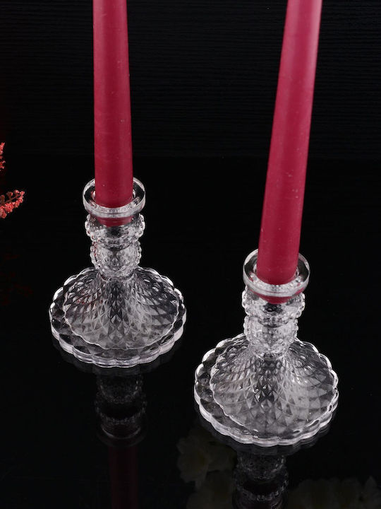 SteweHome Set Suporturi Lumanari Din Cristal