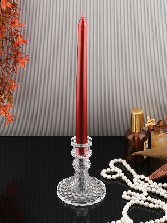 SteweHome Glass Candle Holder In Orange Colour 10x10cm