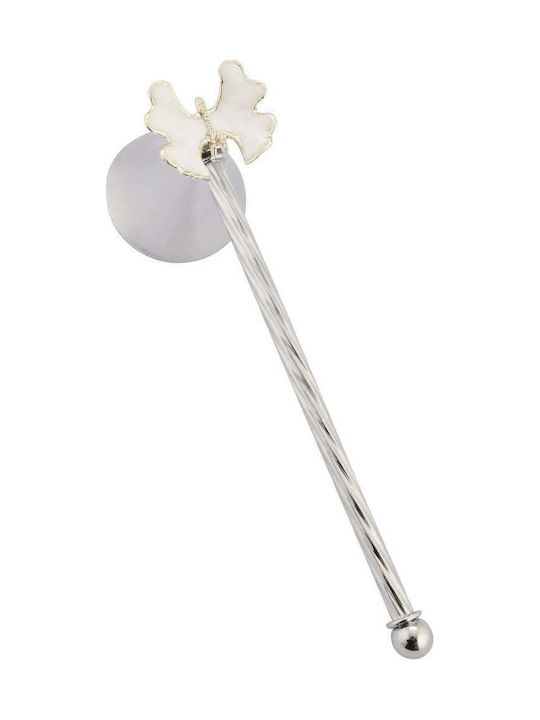SteweHome Metal Candle Holder In Silver Colour 22x12cm