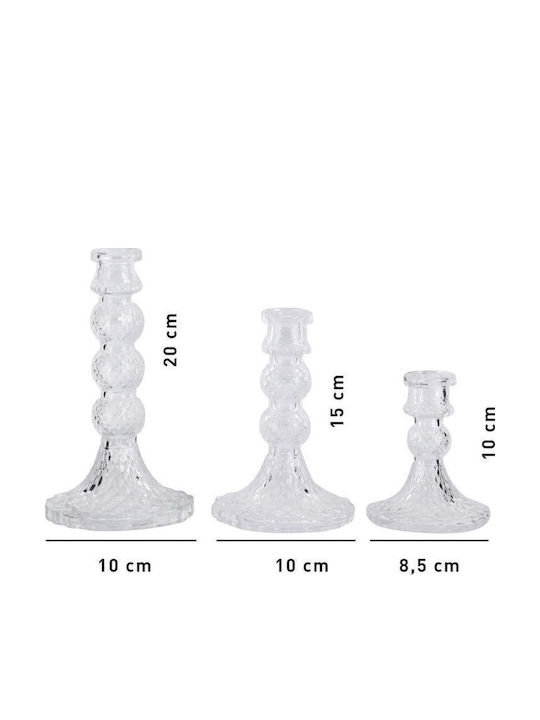SteweHome Set Suporturi Lumanari Din Cristal