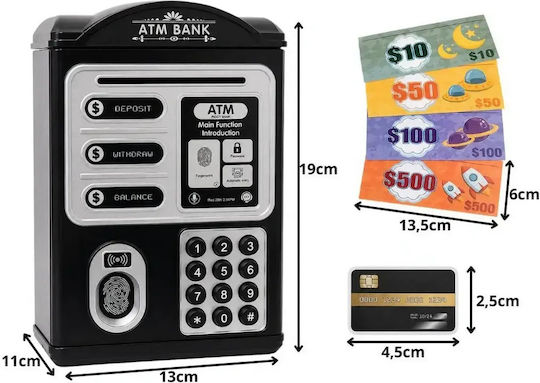 Pușculiță ATM Pentru Copii Cod Pin Fanta Automată Pentru Bancnote