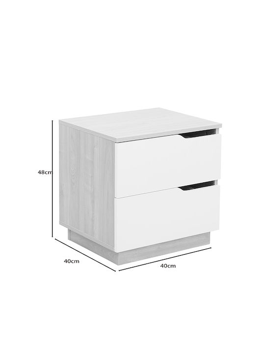 Verena Wooden Beige Bedside Table 48x40x48cm