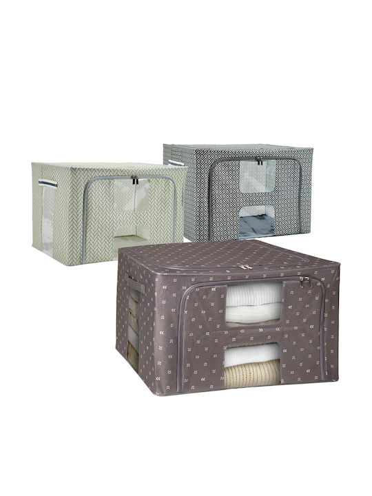 General Trade Stoff Aufbewahrungsbox mit Deckel Grau 50x40x34cm