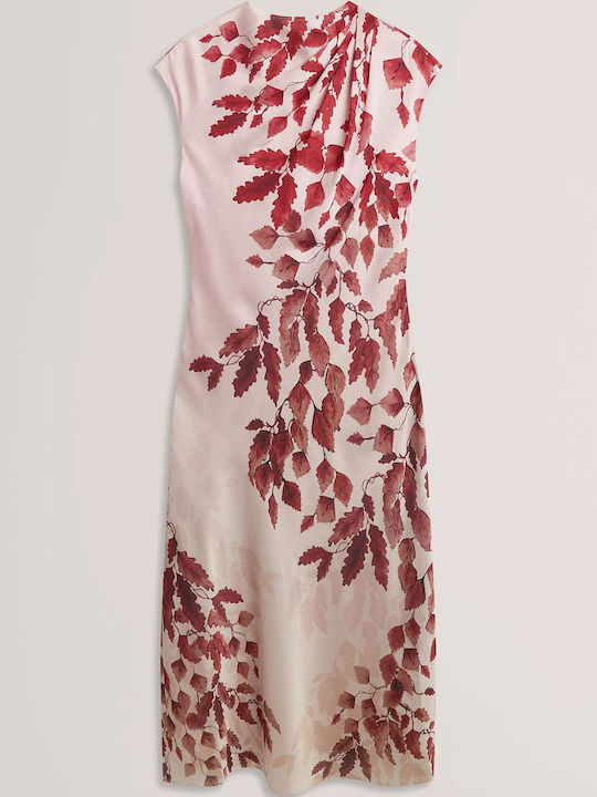 Summer Midi Satin Drape Pink/ Gold