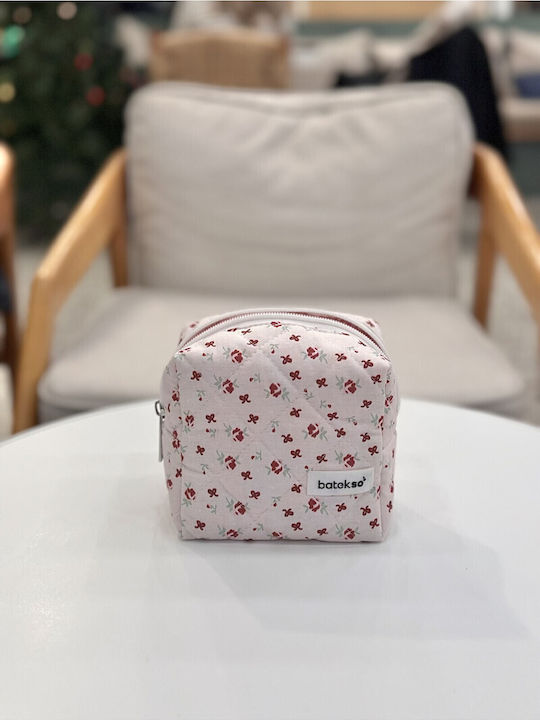 Enpapa Small Makeup Bag Burgundy Ribbon Multicolored 13x13x9 Cm