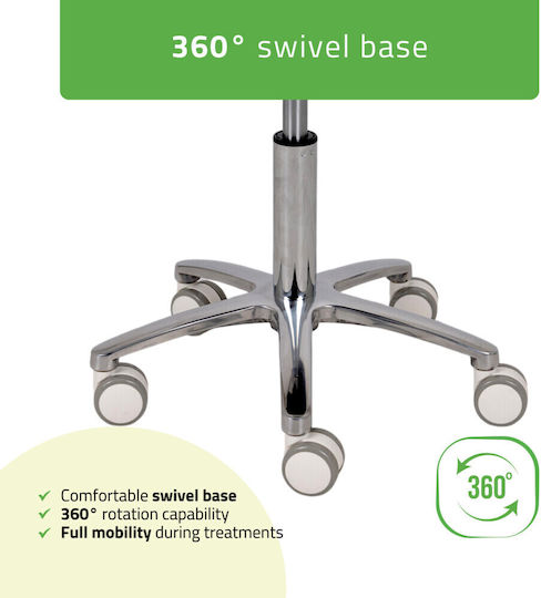 Habys Medical Stool with Backrest White T-TACHA005