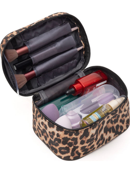 Enpapa Multifunctional Travel Makeup Organization Bag Brown 19x14x11 Cm