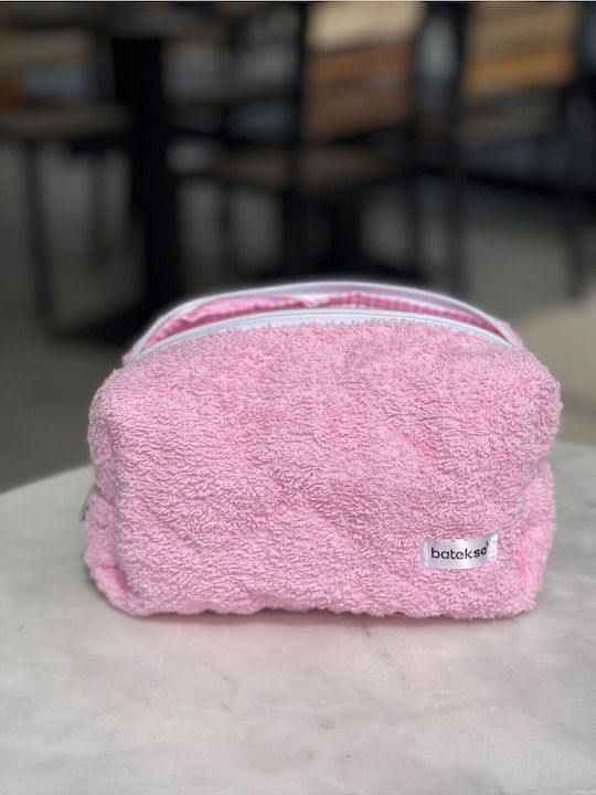 Enpapa Large Makeup Bag Towel Travel Pink 19x18x7.5 Cm