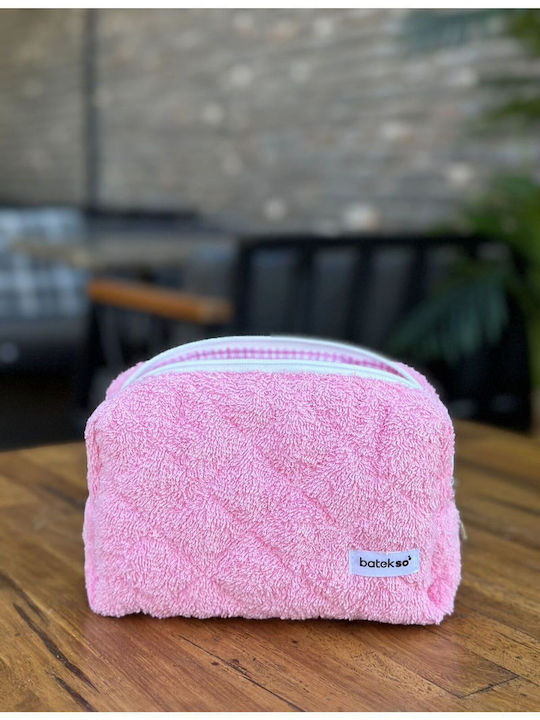 Enpapa Large Makeup Bag Towel Travel Pink 19x18x7.5 Cm