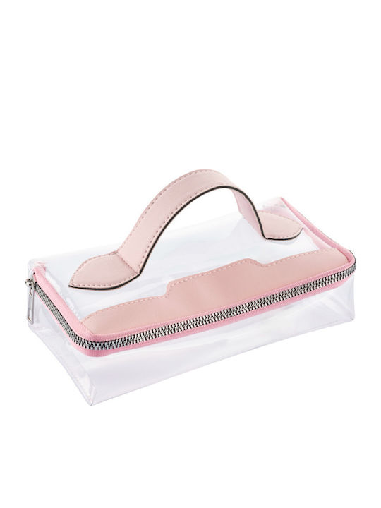 Enpapa Double Layer Transparent Makeup Jewelry Organization Bag Jute Transparent PVC Waterproof Travel Type