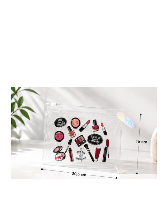 Enpapa Transparent Pink Makeup Bag