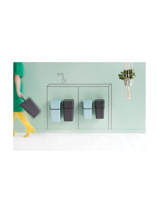 Brabantia Coș de Gunoi Plastic pentru Dulap Verde 12lt 2 Buc