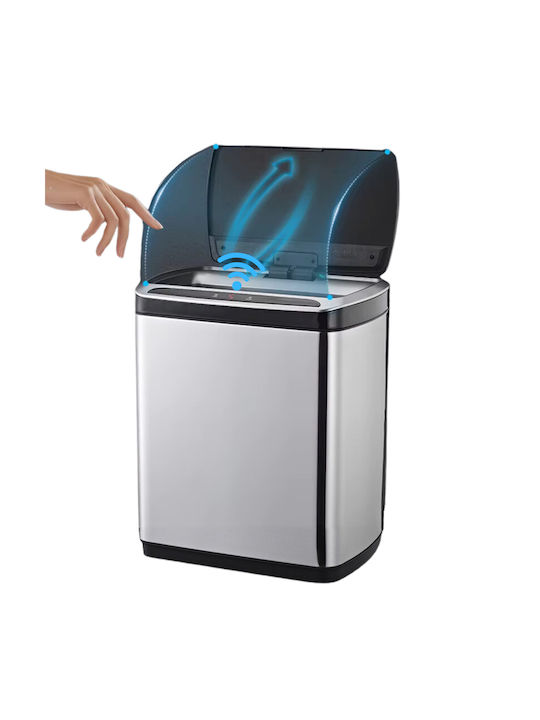Coș De Gunoi Din Oțel Inoxidabil Cu Senzor Argintiu 30lt