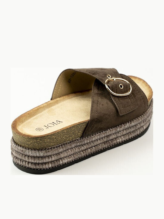 Damen Flatforms Braune Sandalen