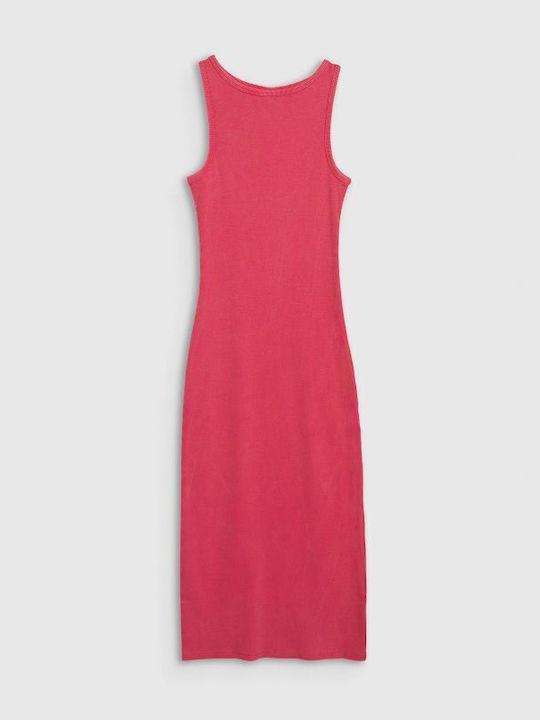 Summer Midi Athletic Sleeveless Beige Dress