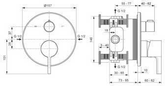 Ideal Standard Combiner Robinet Încorporat Pentru Duș 2 Ieșiri Argintiu