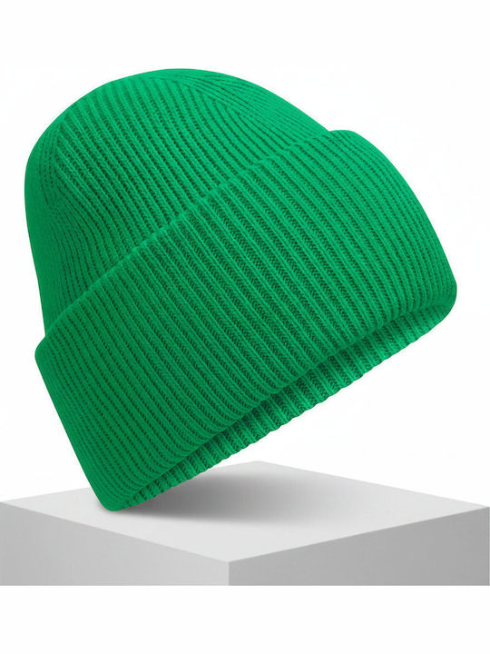 Unisex Beanie Mütze mit Rib Strick in Grün Farbe