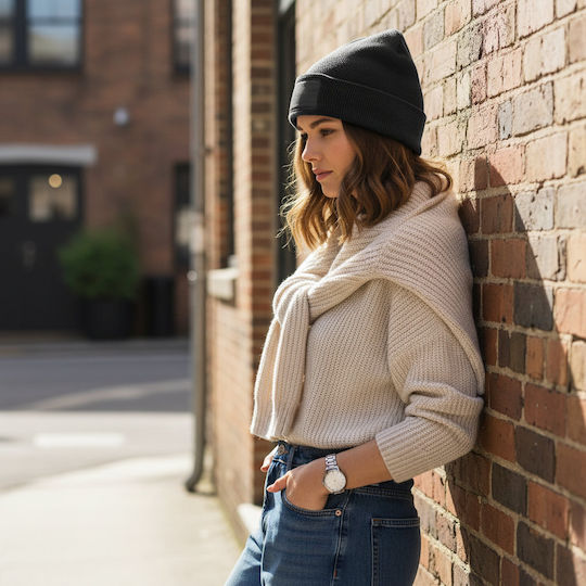 Beanie Unisex Knitted Beanie in Grey Colour
