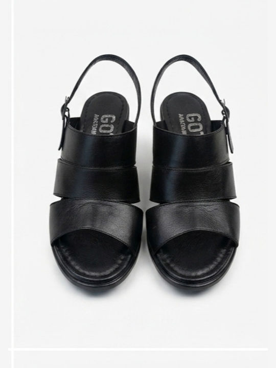 Sandale Elegante Damă Anatomici Negre Din Piele