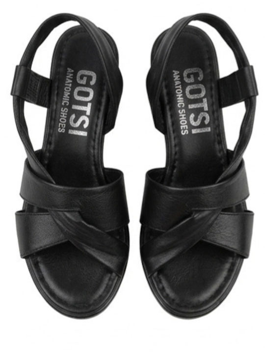 Leather Anatomic Black Sandals