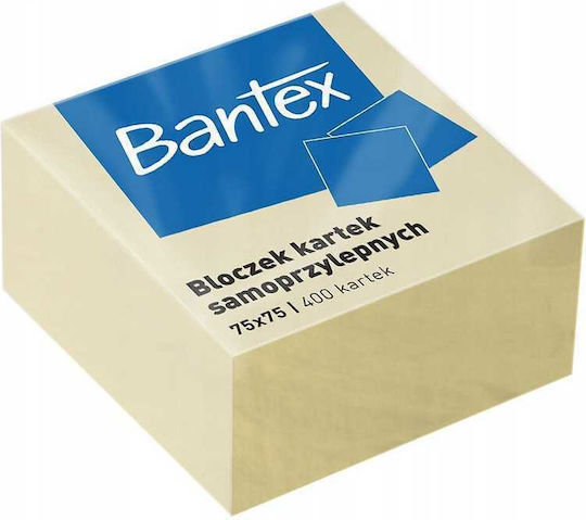Bantex Self-adhesive Note Pads 75x75mm Yellow X 400 Pcs
