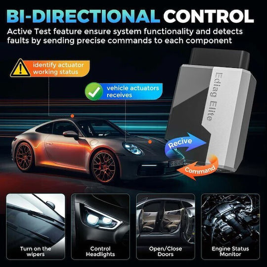 Kingbolen Ediag Elite Автомобилна Диагностика OBD 2 с Bluetooth