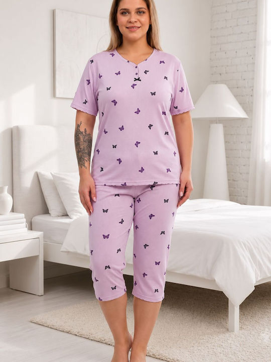 Asel Summer Women's Pajama Kit Lilac