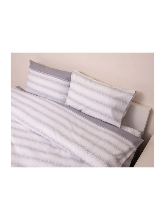 Anna Riska Set Cuvertură Pat Single Bumbac Gri Deschis 160x240cm 2 Bucăți