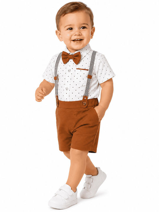 Kids Summer Suit 4 Pieces Brown
