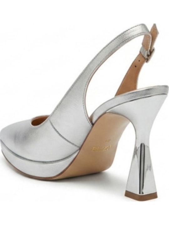 Pantofi Cu Toc Ascuțiți Cu Barete Argintii
