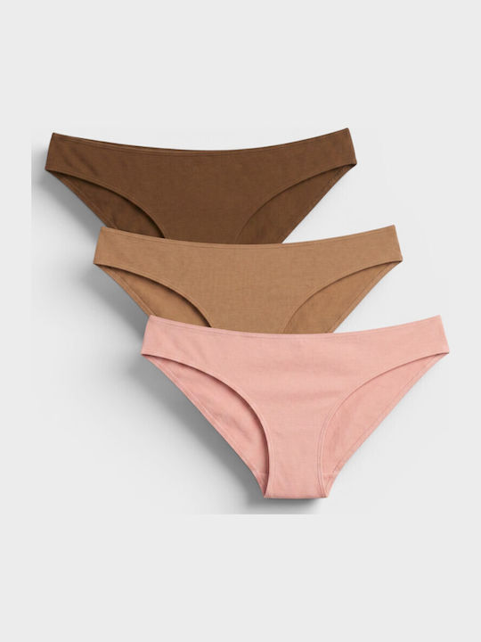 Women's Briefs 3Pack Seamless Brown-Tan-Pink