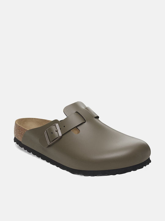Birkenstock Boston Мъжки кожени сандали Сив