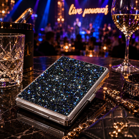 Табакерка за цигари Slim Strass Midnight Sapphire