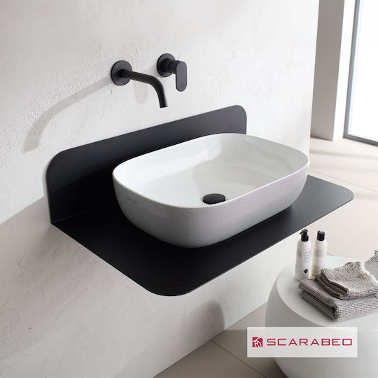 Scarabeo Plana 80 Countertop without Sink L80xW48xH20cm Checkmate Black