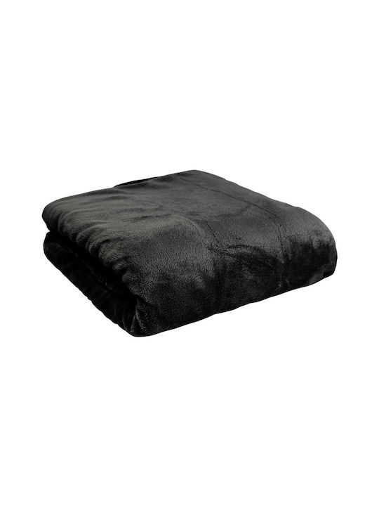 Sidirela Κουβέρτα Fleece Μονή 150x220εκ. Μαύρη