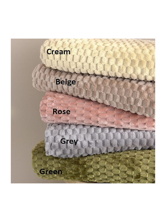 Palamaiki Aster Κουβέρτα Fleece Μονή 160x220εκ. Creme