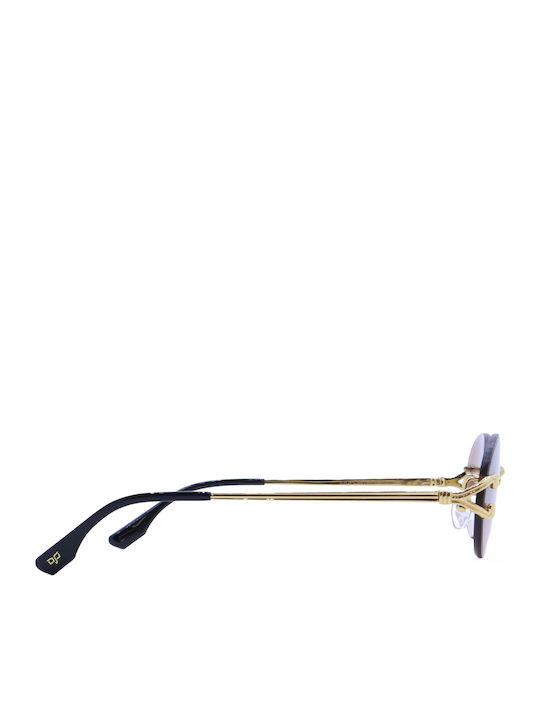 OJO Sunglasses Unisex Γυαλιά Ηλίου με Χρυσό Σκελετό και Χρυσό Φακό 53OPL55137