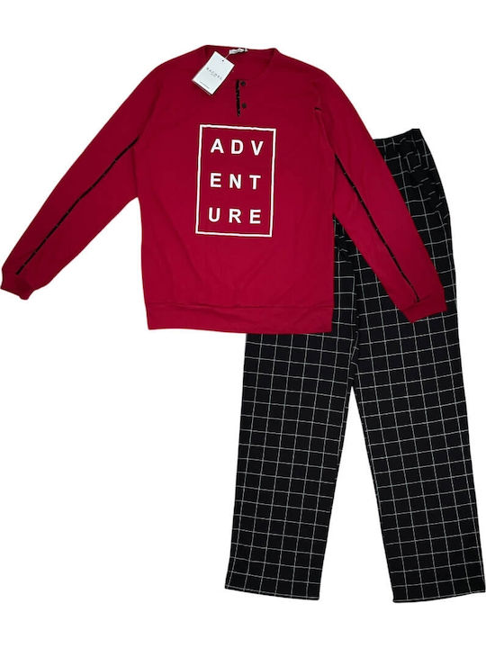 Rachel Men's Winter Pajamas Set Red