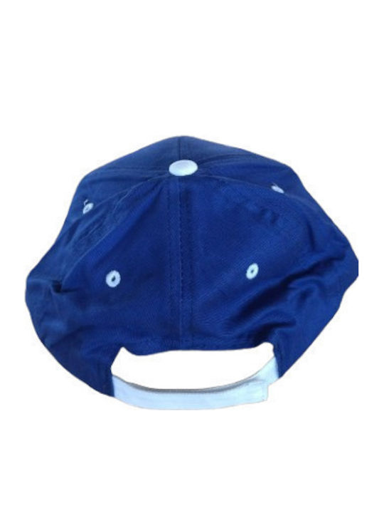 Baseball Cap Royal Blue White Stripe Cotton Velcro