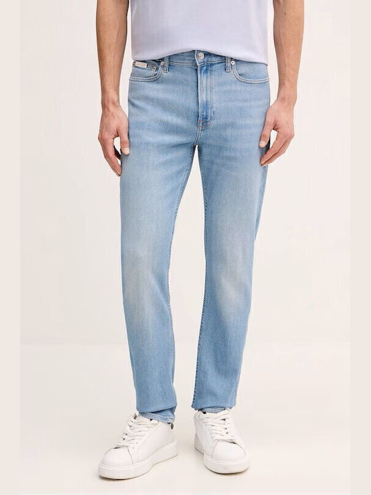 Ανδρικό Παντελόνι Τζιν Ελαστικό με Slim Tapered Εφαρμογή Μπλε