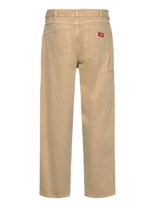 Men's Jeans Pants with Relaxed Tapered Fit Beige