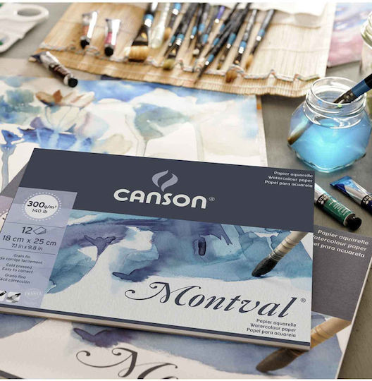 Блок За Акварел Спирала Canson Montval Cold Pressed 300гр 10.5x14.8 См