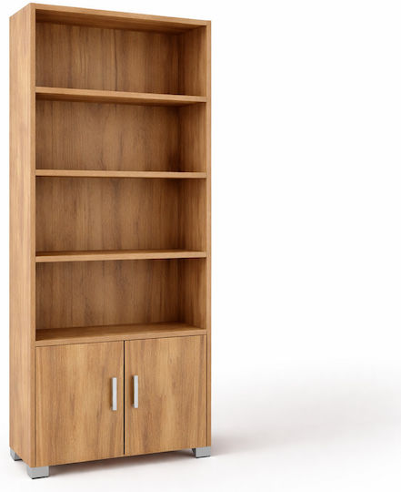 No 12 Βιβλιοθήκη Δαπέδου Ξύλινη Καρυδί 75x30x180cm
