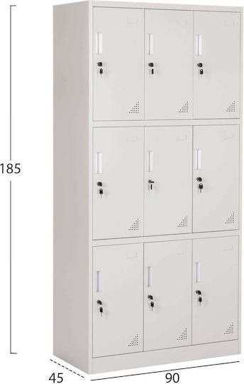 Locker Malmoe Metal 90x40x185cm